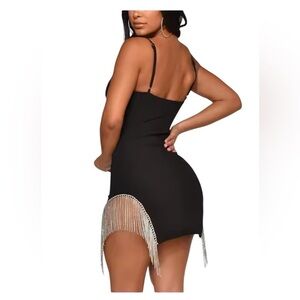 Haute Monde. Black Spaghetti Strap Bodycon Mini